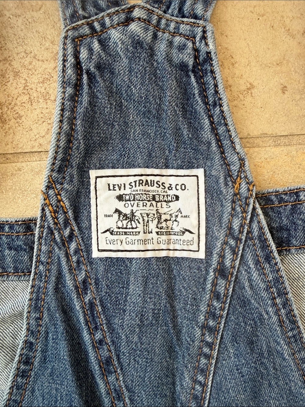 Levi's Blue Denim Short Overalls - Picture 3 of 4